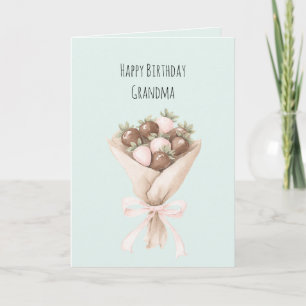 Carte Fraises au Chocolat Rose Menthe