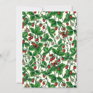 Carte Fraises sauvages sur blanc