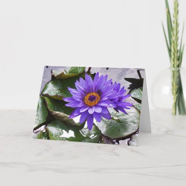 Carte Frameable Fleur Violet Anniversaire 7x5 (Devant)