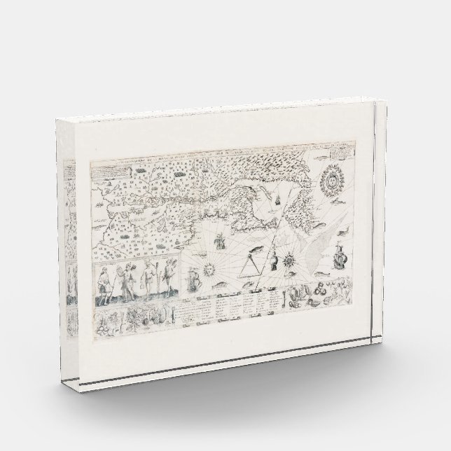 Carte Française Canada (Québec) par Champlain 1612 Fotoblock (Links)