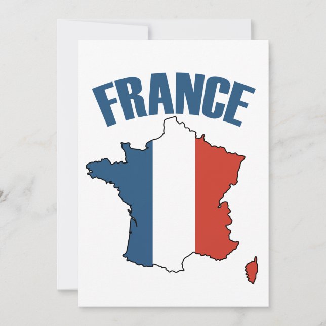 Carte France - Drapeau français (Devant)