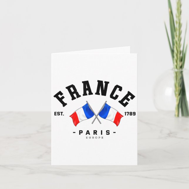 Carte France Flag French Gift France Friend France Paris (Devant)
