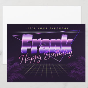 Carte Frank Name Prénom lila retro