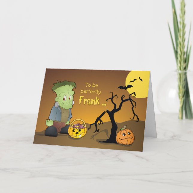 Carte Frankenstein Funny Halloween Salutation (Devant)