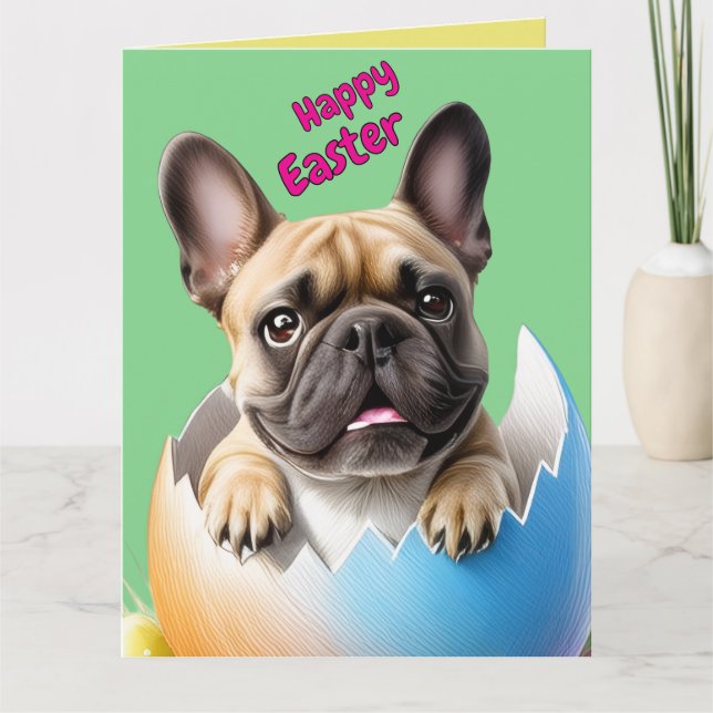 Carte Französische Bulldogge Ei Ostern French Bulldog (Devant)