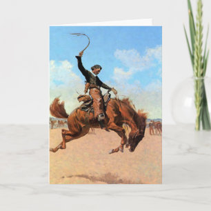 Carte Frederic Remington Art de l'Ouest "Bronco Buster"