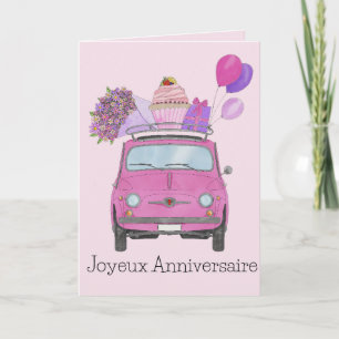 Carte French Birthday Retro Fiat