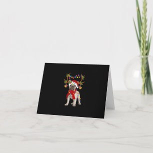 Carte French Bulldog Gorgeous Reindeer Christmas Tree
