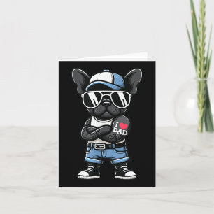 Carte French Bulldog I Love Papa Funny Chien Tattoo
