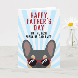 Carte French Fête des pères Blue et Tan French Bulldog