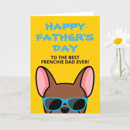Carte French Fête des pères Red Fawn French Bulldog