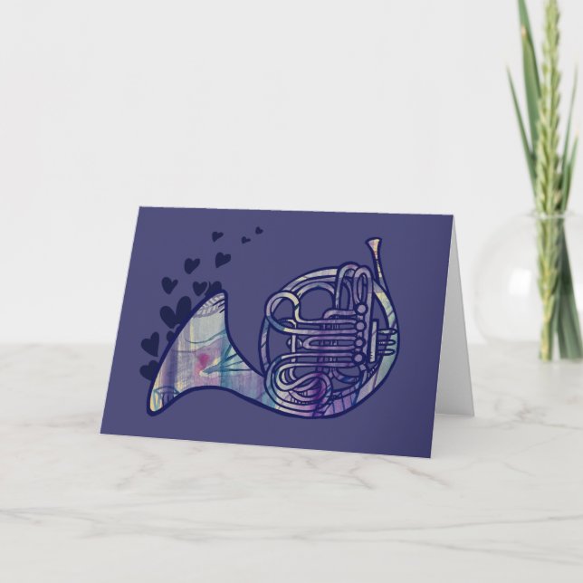 Carte French Horn Love Band (Devant)