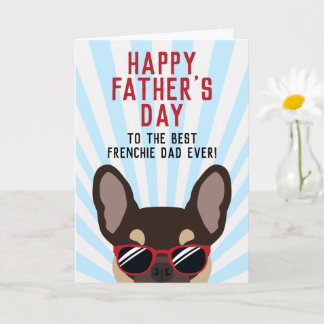 Carte Frenchie Fête des Pères Bouledogue Français marron