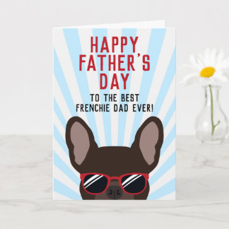 Carte Frenchie Fête des Pères Brun Bouledogue Français
