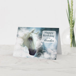 Carte Frère anniversaire, esprit arabe Cheval