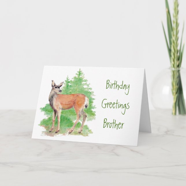 Carte Frère drôle d'anniversaire, quelqu'un cerfs (Devant)