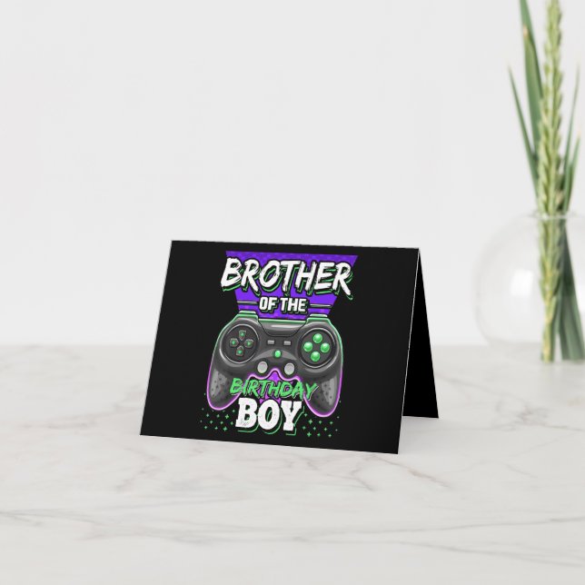 Carte Frère du garçon d'anniversaire jeu vidéo apparenté (Devant)