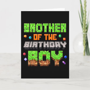Carte Frère du garçon qui fête son anniversaire Pixel Ga