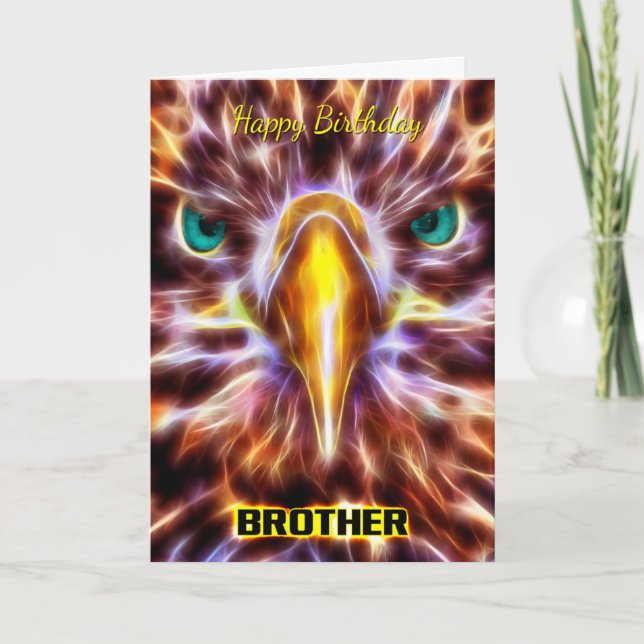 Carte Frère élégant Anniversaire Fractal Sea Eagle (Devant)