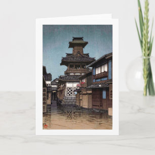 Carte Frère en Okayama, Hasui Kawase, Woodcut