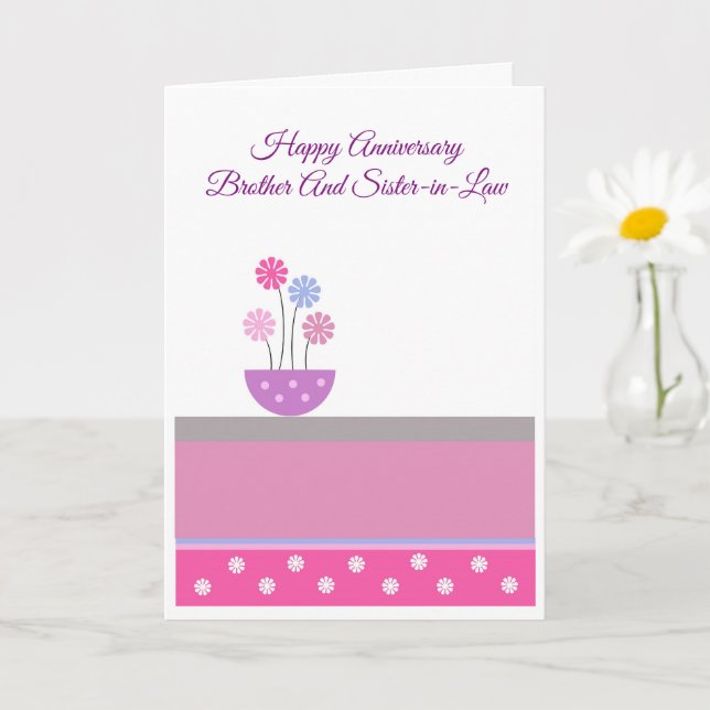 Carte Frère et belle-sœur personnalisés pour leur annive (Petite plante)