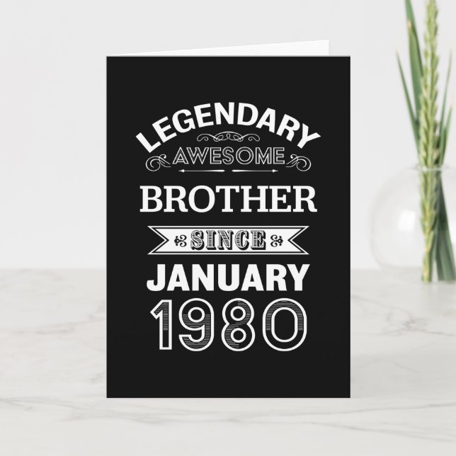 Carte Frère Janvier 1980 40e anniversaire Cadeau (Devant)