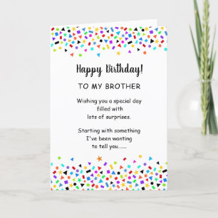 Carte Frère ou Soeur Drôle Anniversaire Confetti Salutat