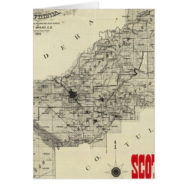 Carte Fresno County, Californie (Devant)