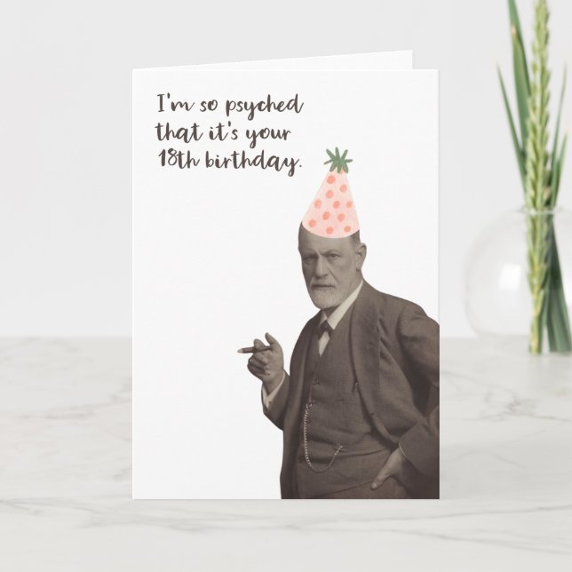 Carte Freud Funny 18th Birthday Psychology (Devant)