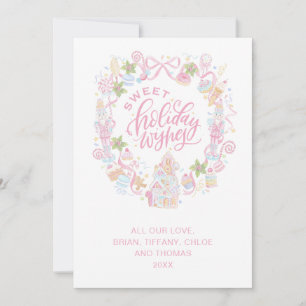 Carte Friandises pastel Vœux de fêtes sucrés Photo