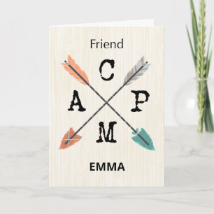 Carte Friend Camp Personnalisez les flèches de nom