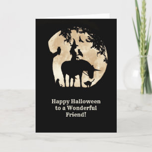 Carte Friend Magical Witch et Unicorn Halloween