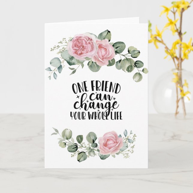 Carte Friend Postcard, Friend Citation esthétique floral (Fleur jaune)