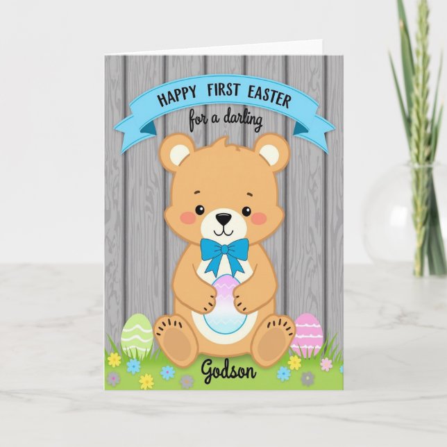 Carte Friendly Bear Springtime Card (Devant)