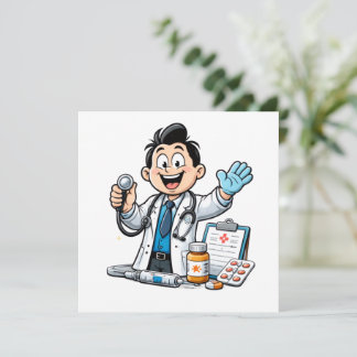 Carte Friendly Doctor Mascot Medical Cartoon Design