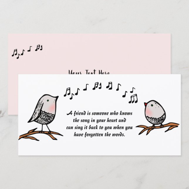 Carte Friends Bird Song (Devant / Derrière)