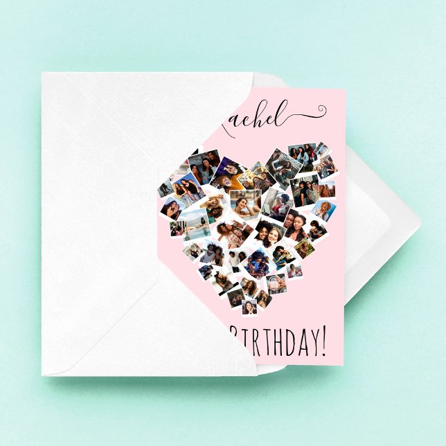 Carte Friends Family Photo Heart Collage Joyeux Annivers (Créateur téléchargé)