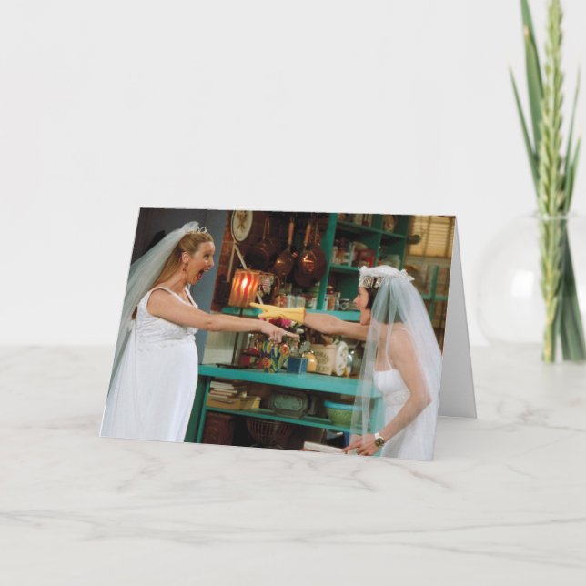 Carte FRIENDS™| Phoebe et Monica en robe Mariage (Devant)