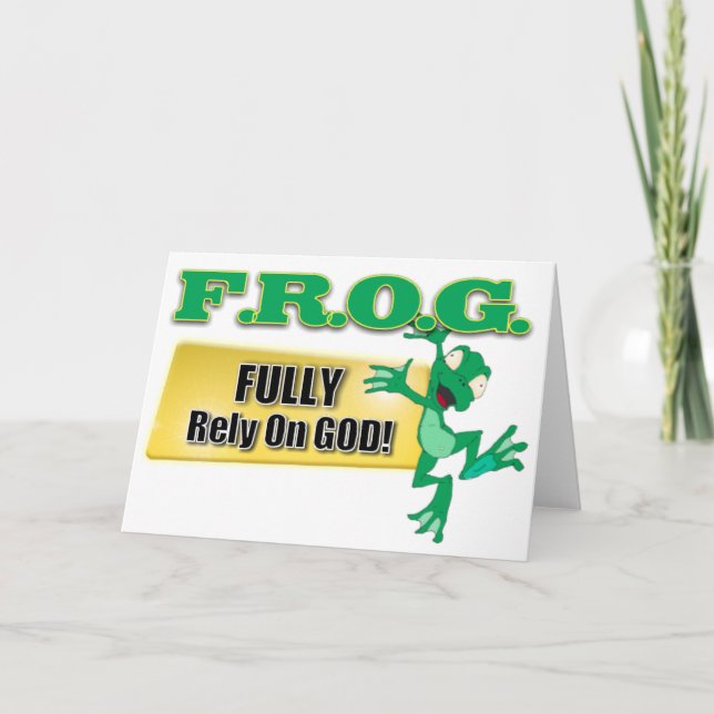 CARTE FROG ACRONYME CHRÉTIEN PLEINEMENT COMPTER SUR DIEU (Devant)