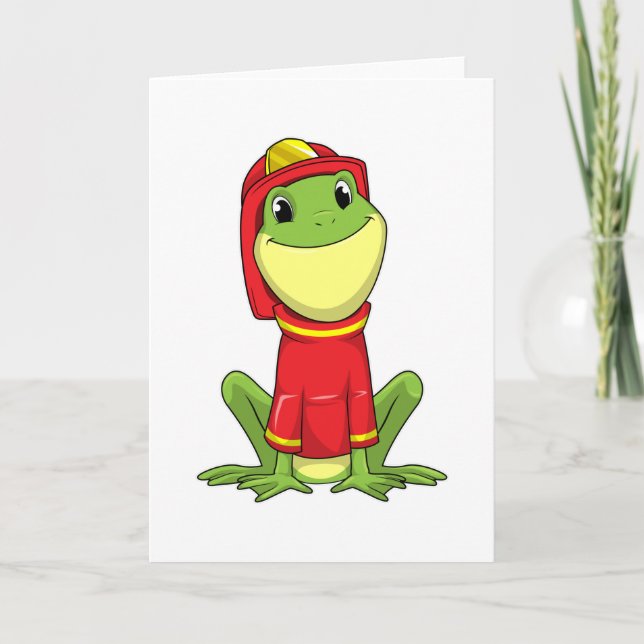 Carte Frog as Firefighter avec Helmet (Devant)