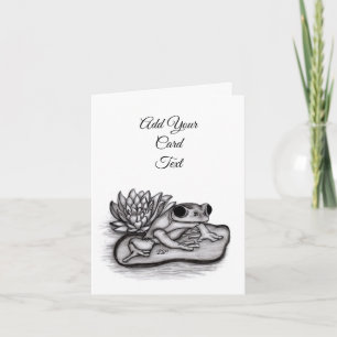 Carte Froggy avec Lotus Flower, ajoutez votre texte