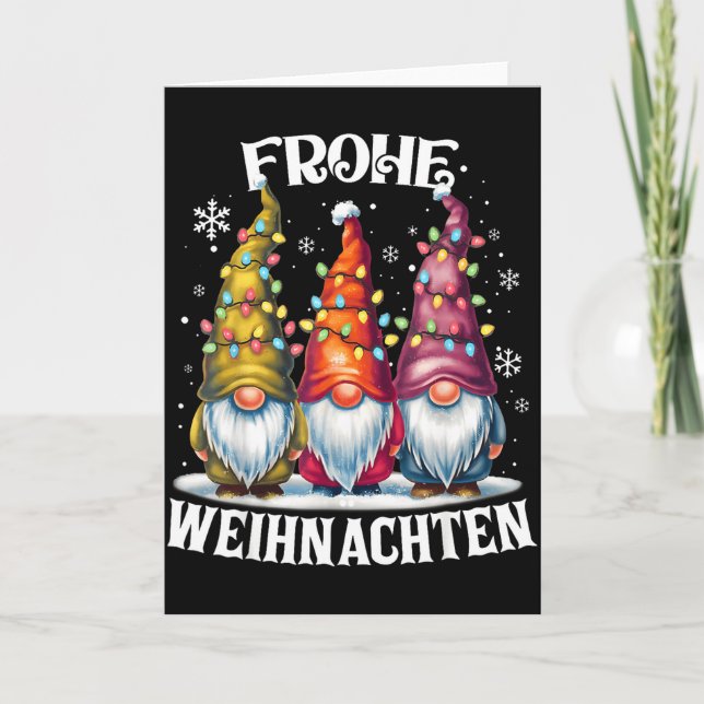 Carte Frohe Weihnachten German Gnome Christmas Decoratio (Devant)
