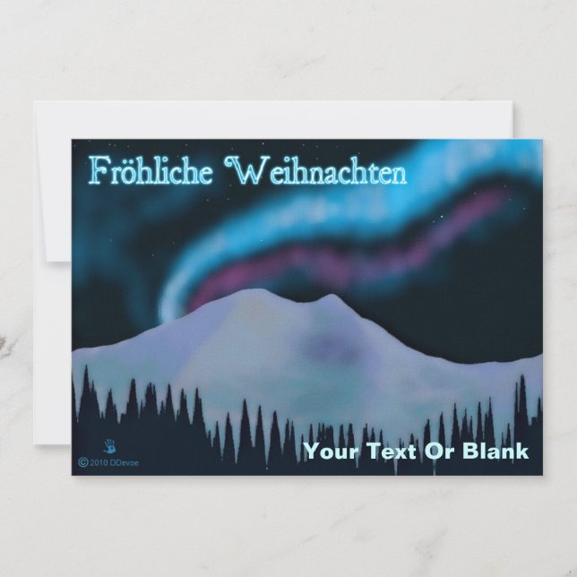Carte Fröhliche Weihnachten - Blue Aurora (Devant)