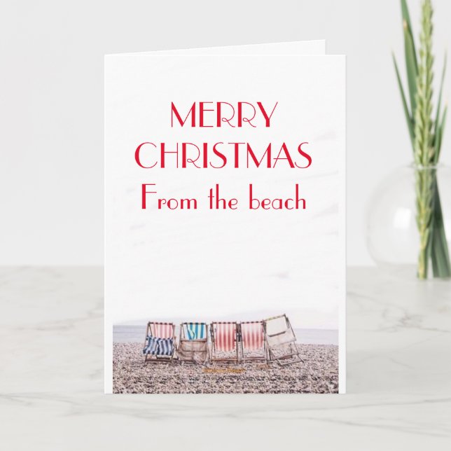 CARTE FROM DE WISHES CHAUD **THE BEACH** AT CHRISTMAS (Devant)