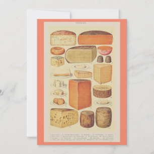 Carte fromage vintage illustration menu fromage