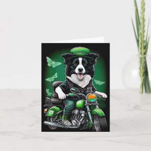 Carte Frontière Collie Chien Conduite Vélo St. Patrick's