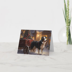 Carte Frontière Collie Festive de Noël