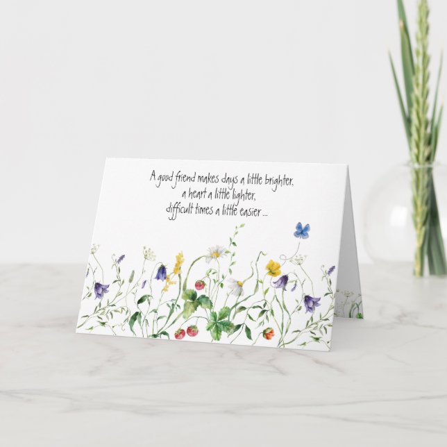 Carte Frontière fleur sauvage pour l'anniversaire de l'a (Devant)
