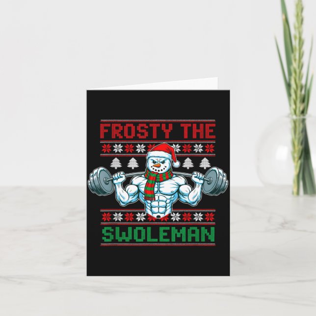 Carte Frosty The Swoleman Ugly Christmas Sweater Funny S (Devant)