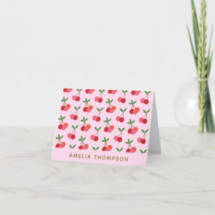 Carte Fruit de cerisier mou Motif rose rouge Personnalis
